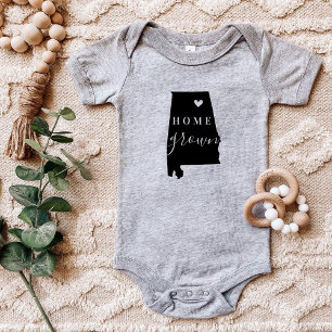Body Para Bebê Alabama Home Grown State Tee