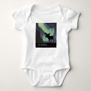Body Para Bebê Alasca Luzes de Norte Moose