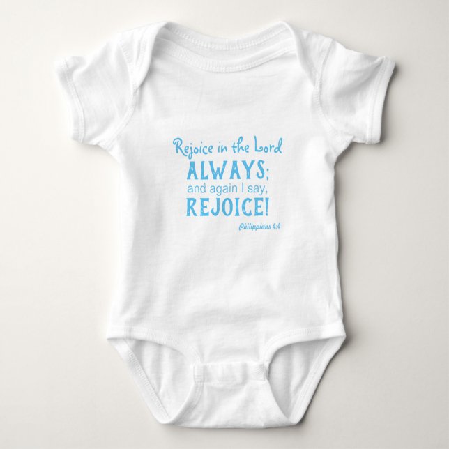Body Para Bebê Alegra-te no Senhor Sempre Bíblia Verso (Frente)