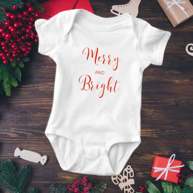 Body para bebê Alegre e Brilhante Natal  (Criador carregado)