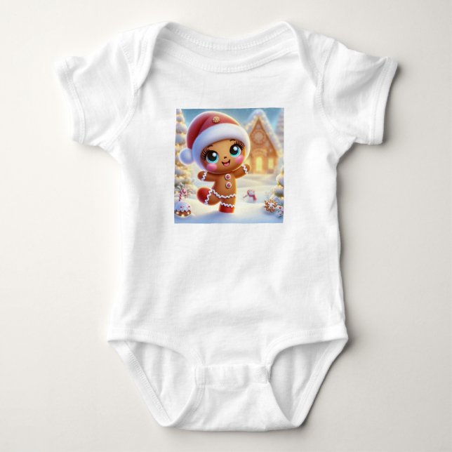 Body Para Bebê Alegria das Festas de Gingerbread (Frente)