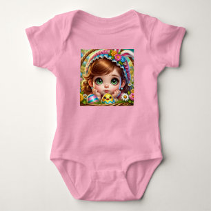 Body Para Bebê ALEGRIA DE PÁSCOA ~ COELHINHA DE PÁSCOA MENINA Ore