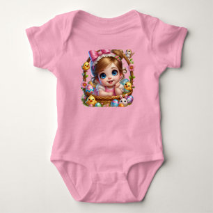 Body Para Bebê ALEGRIA DE PÁSCOA ~ MENINA DE PÁSCOA~ Cesta ~