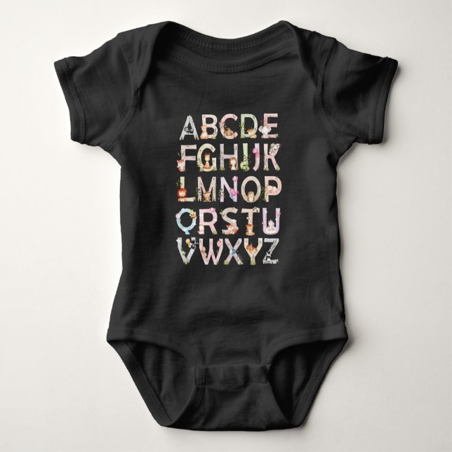 Body Para Bebê Alfabeto Animal (Frente)