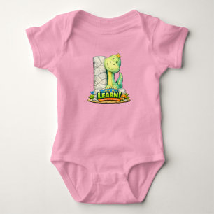 Body Para Bebê Alfabeto Dino “L” Body Bebê Manga Curta 👶✨