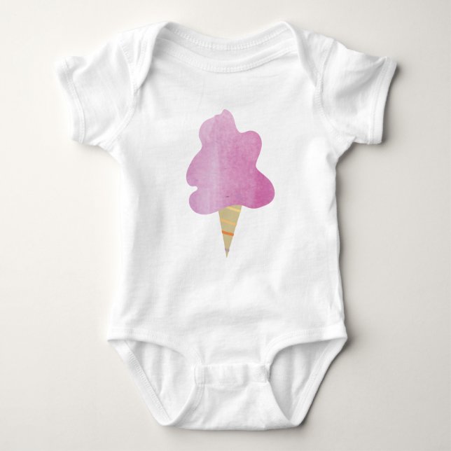Body Para Bebê Algodão doce Pastel Mão Desenhada Bebê Roupa (Frente)