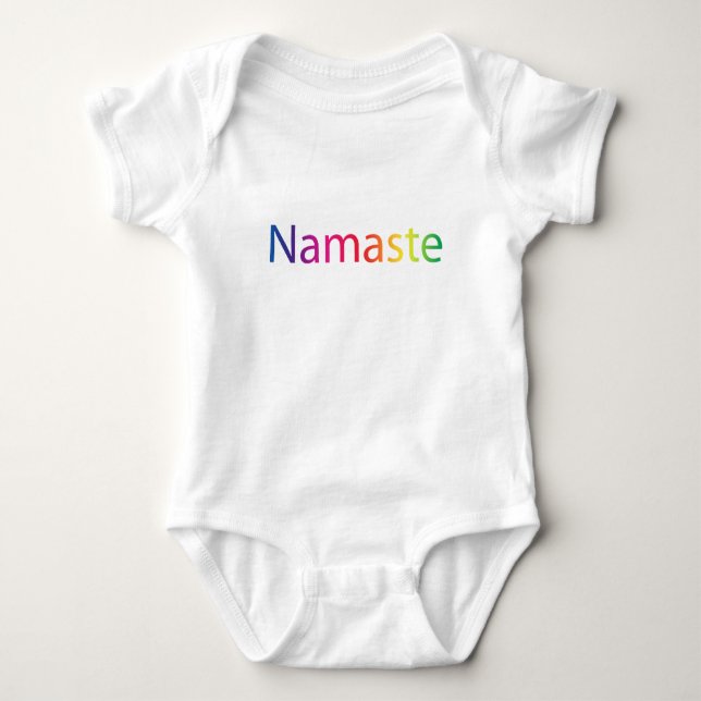 Body Para Bebê Algodão orgânico Onsie de Namaste do arco-íris (Frente)