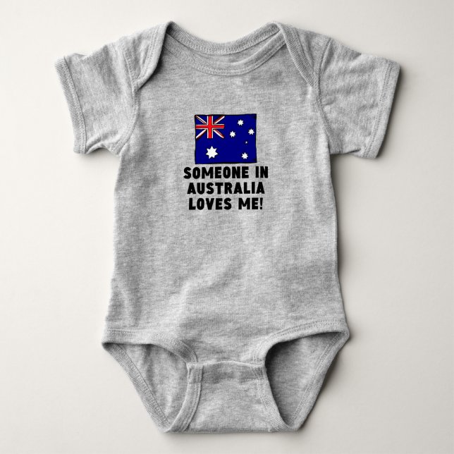 Body Para Bebê Alguém em Austrália ama-me! (Frente)
