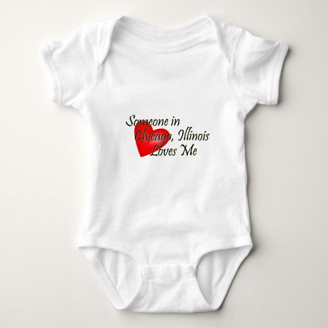 Body Para Bebê Alguém em Chicago ama-me (Frente)