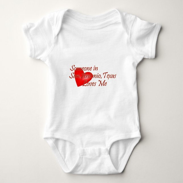 Body Para Bebê Alguém em San Antonio Texas ama-me (Frente)