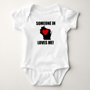 Body Para Bebê Alguém em Wisconsin ama-me