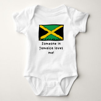 Body Para Bebê Alguém na Jamaica me ama como bandeira jamaicana