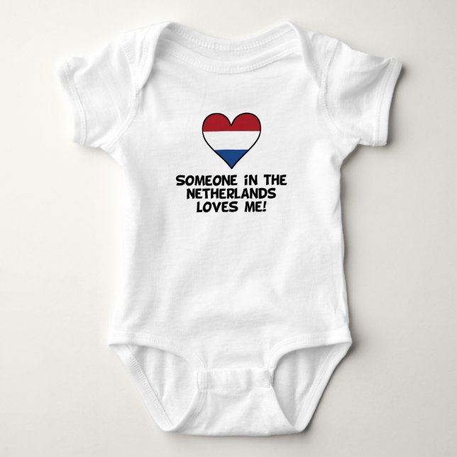 Body Para Bebê Alguém nos amores holandeses mim (Frente)