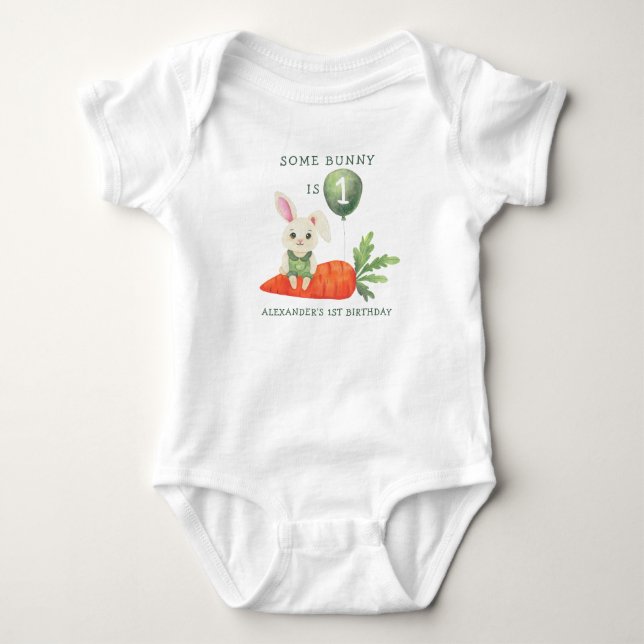 Body Para Bebê Algum Coelhinho está de Aniversário (Frente)
