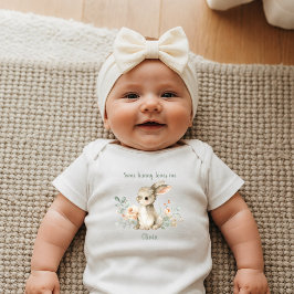 Body Para Bebê Algum Coelhinho Me Ama Recém-Nascido