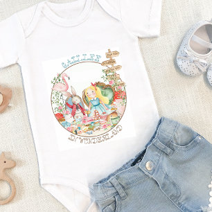 Body Para Bebê Alice Adventures em Woderland Birthday Tea Party