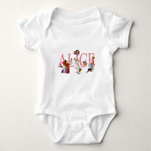 BODY PARA BEBÊ ALICE E AMIGOS DO PAÍS DE AS MARAVILHAS