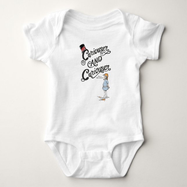 Body Para Bebê Alice In Wonderland 'Curiouser e Curiouser' (Frente)