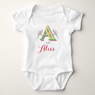 Body Para Bebê Alice Name Baby Girls Revela Natal Recém-Nascido A