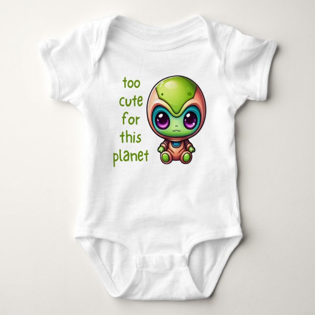 Body Para Bebê Alienígena Kawaii muito bonita para este Chá de fr (Frente)