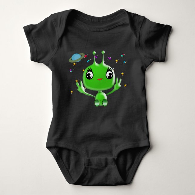 Body Para Bebê Alienígena para bebês ultra-cômoda (Frente)