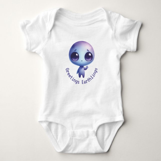 Body Para Bebê Alienígena - Saudações Terrenos (Frente)