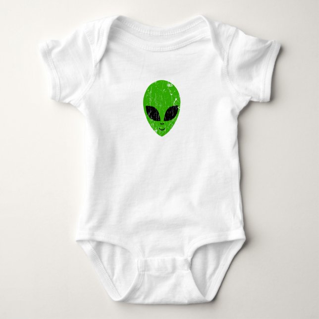Body Para Bebê alienígena verde da extraterra de ficção científic (Frente)