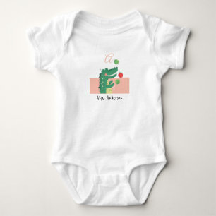 Body Para Bebê Alligator ・ Adicionar Seu Nome Alfabeto Cute Monog