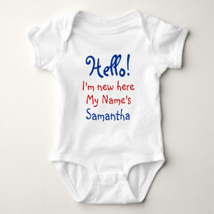 Body Para Bebê Alô personalizado divertido adicione seu nome