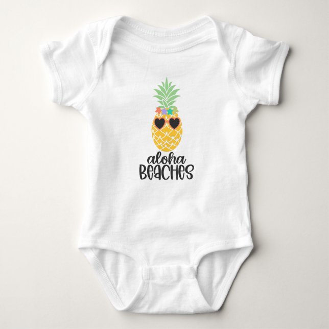 Body Para Bebê Aloha Beaches Pineapple (Frente)