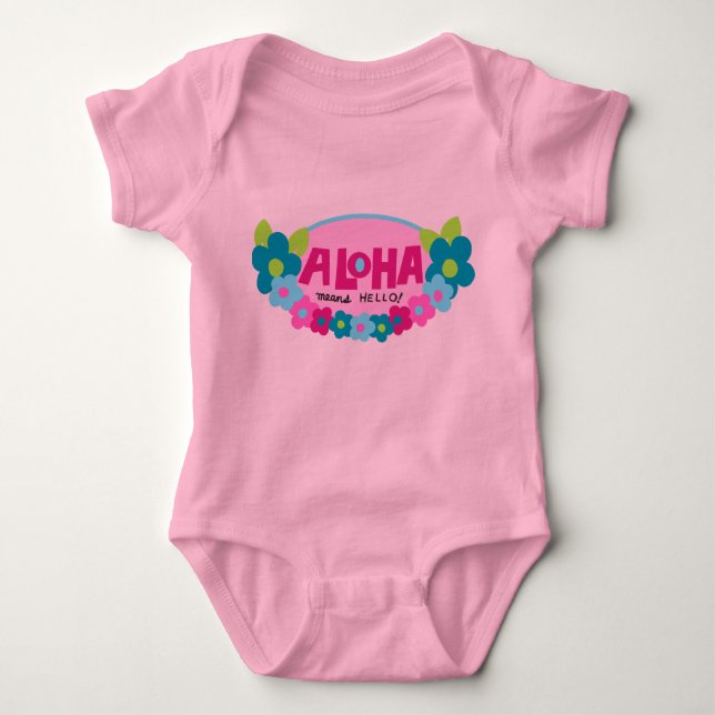 Body Para Bebê Aloha Significa Alô, Criança Creeper (Frente)