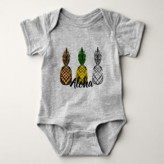 Body Para Bebê Aloha três ananás