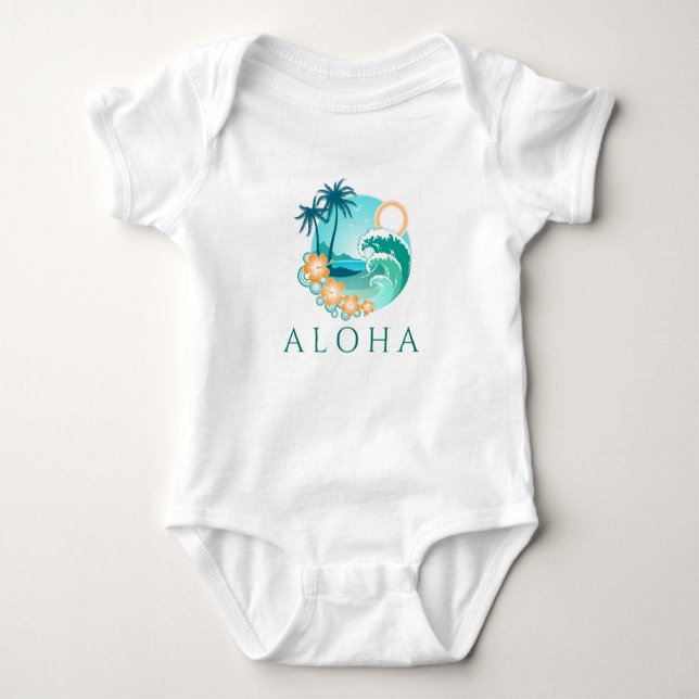 Body Para Bebê Aloha Tropical (Frente)
