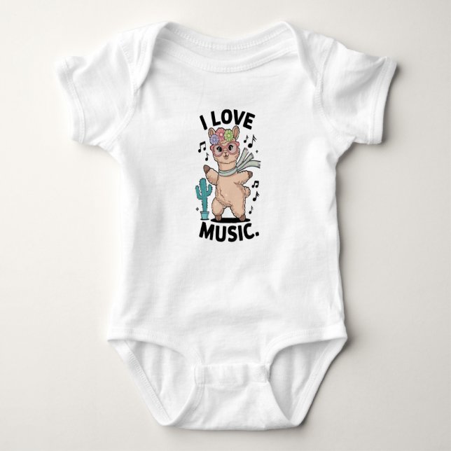 Body Para Bebê Alpaca love music (Frente)