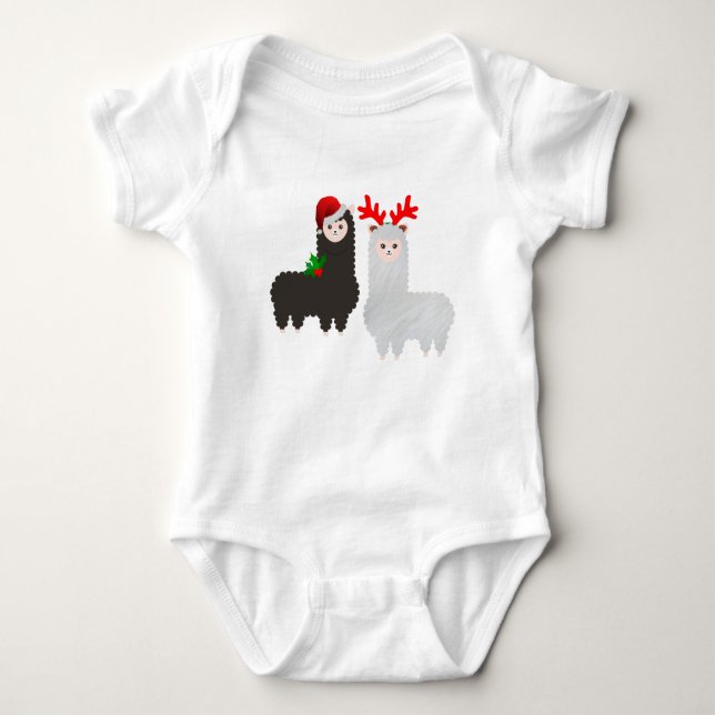 Body Para Bebê alpacas de renas de natal (Frente)