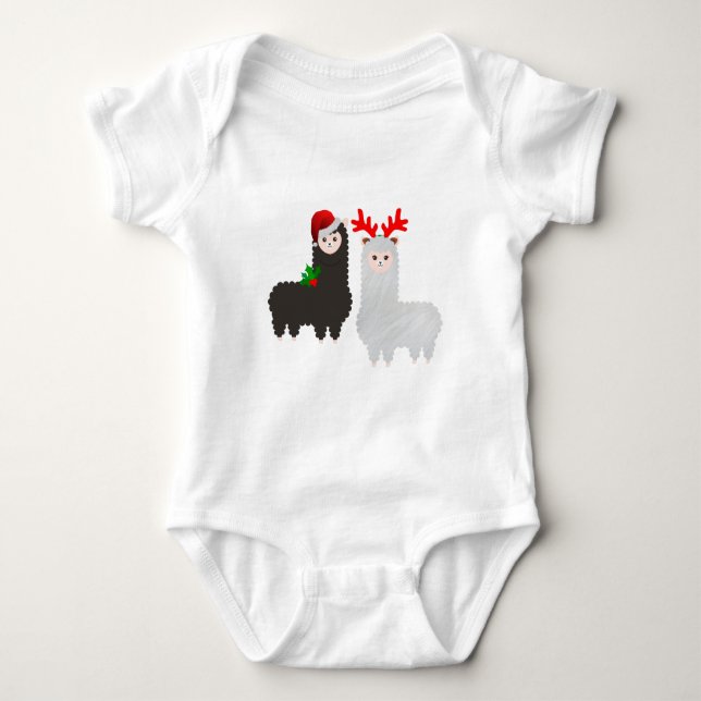 Body Para Bebê alpacas de renas de natal (Frente)