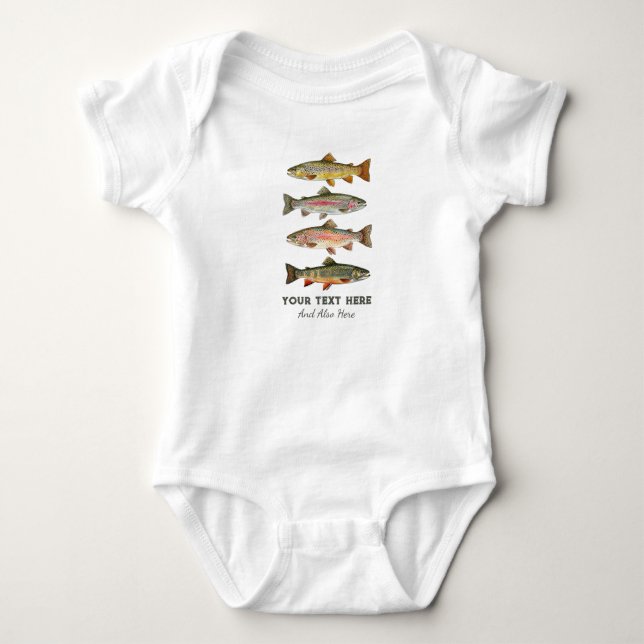 Body Para Bebê Amante da Pesca Personalizado – Design de Pesca de (Frente)