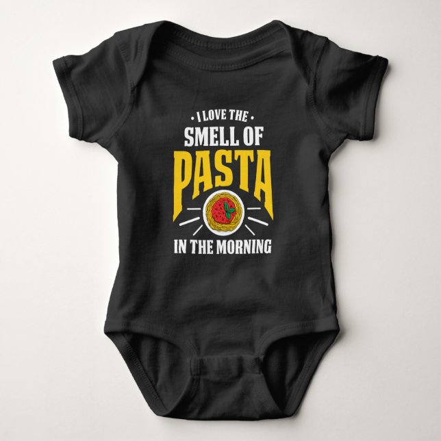 Body Para Bebê Amante de Comida do Pasta Espaghetti italiano (Frente)