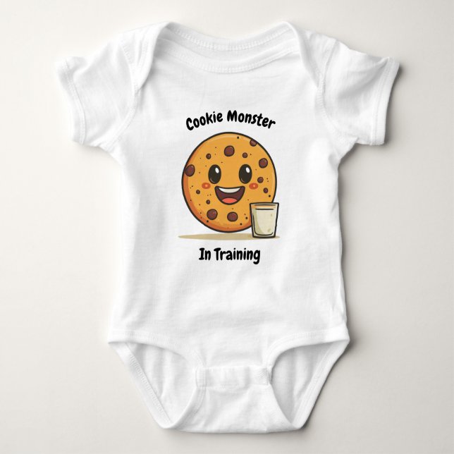 Body Para Bebê Amante de cookies em treinamento - T-Shirt Cute To (Frente)