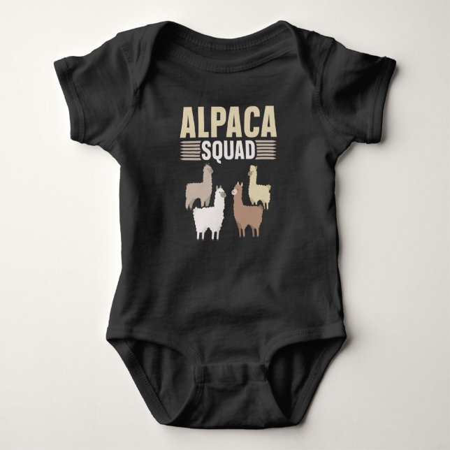 Body Para Bebê Amante de os animais Funny Alpaca Squad (Frente)