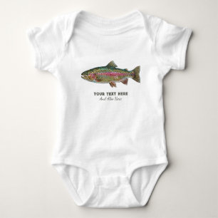 Body Para Bebê Amante de Pesca Personalizado – Design de Pesca de