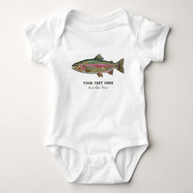 Body Para Bebê Amante de Pesca Personalizado – Design de Pesca de (Frente)