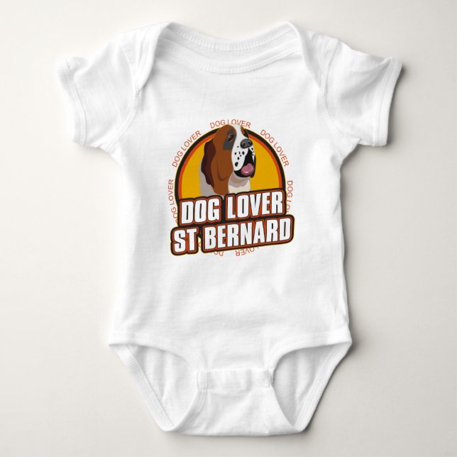 Body Para Bebê Amante do cão de St Bernard (Frente)