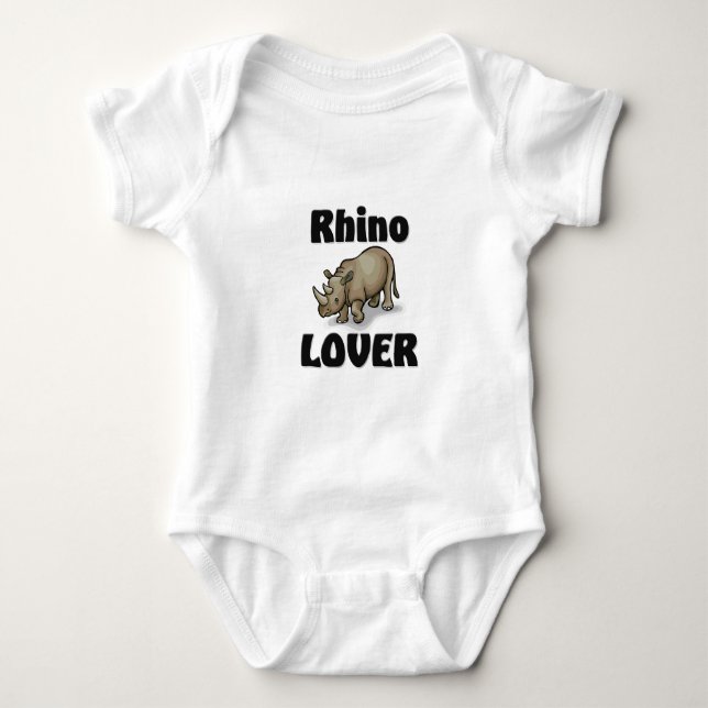 Body Para Bebê Amante do rinoceronte (Frente)