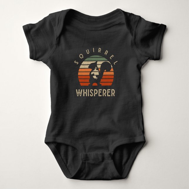 Body Para Bebê Amante do Whisperer Funny Nut do Retro Squirrel (Frente)