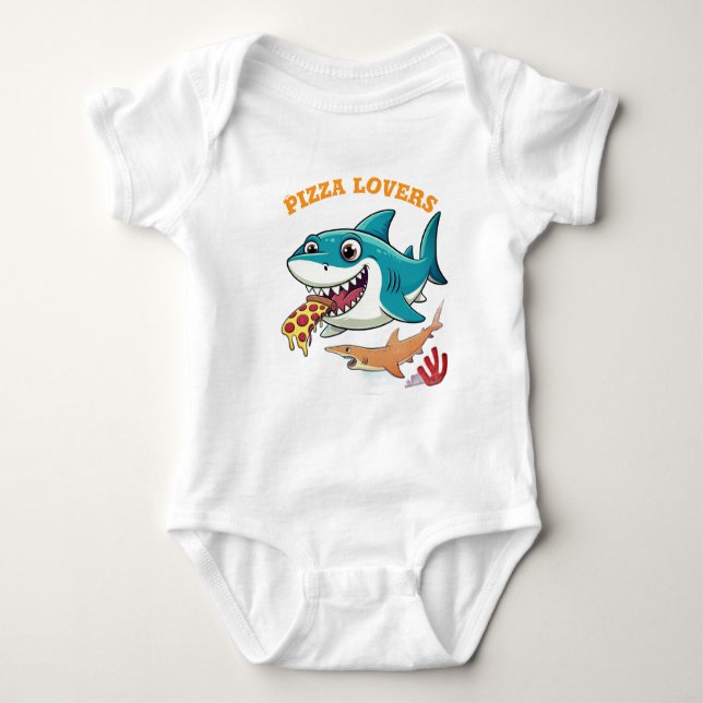 Body Para Bebê Amantes de pizza (Frente)