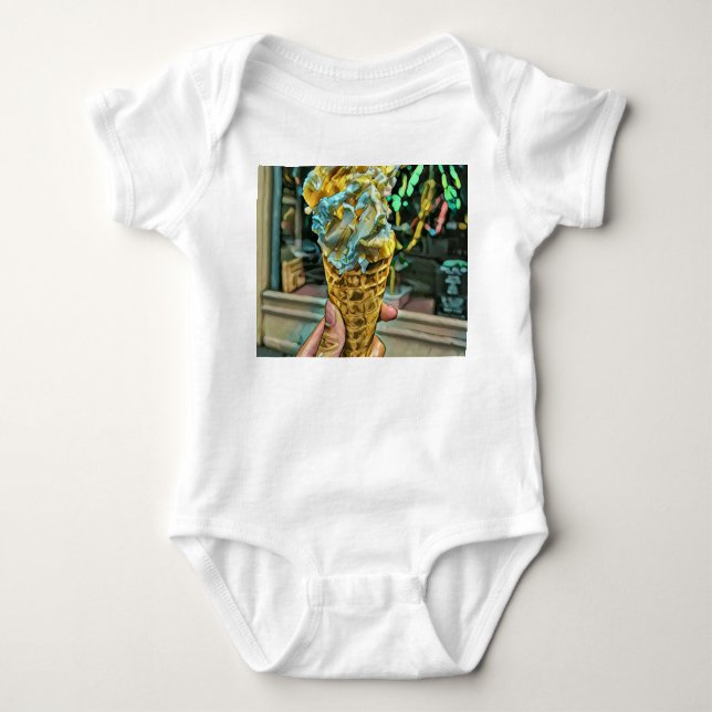 Body Para Bebê Amantes do sorvete de Verão (Frente)
