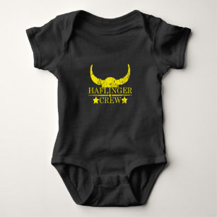 Body Para Bebê Amarelo emblema amarelo da tripulação de Haflinger