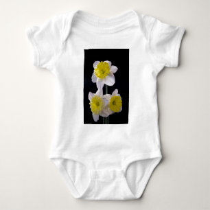 Body Para Bebê Amarelo no Daffodil Branco