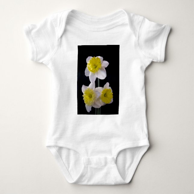 Body Para Bebê Amarelo no Daffodil Branco (Frente)